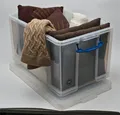 Karton, Kunststoff, mit Deckel, 84 l, transparent, WIRKLICH NÜTZLICH