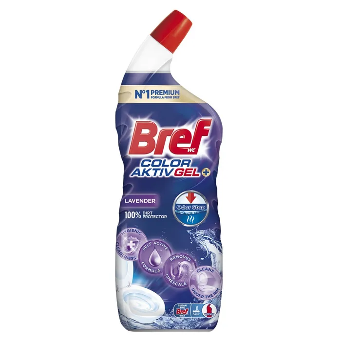 Hauptbild des Produkts Bref Excellence Gel Color Aktiv Lavender tekutý WC čistič maximální ochrana 700 ml