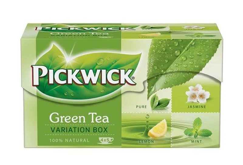 Hauptbild des Produkts Čaj, zelený, 20x2 g, PICKWICK, "Green tea variation", citrón, lemon, jasmín, earl grey, má