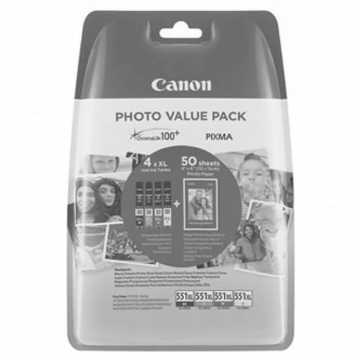 Hauptbild des Produkts Canon originální ink CLI-551XL C/M/Y/BK Photo Paper Value Pack, CMYK, blistr, 6443B006, C