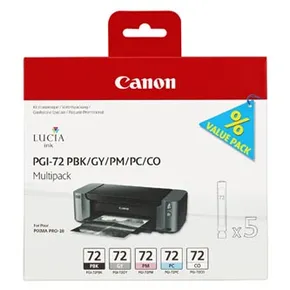 Canon Original Ink PGI72, PBK/GY/PM/PC/CO, 6403B007, Canon PIXMA Pro-10