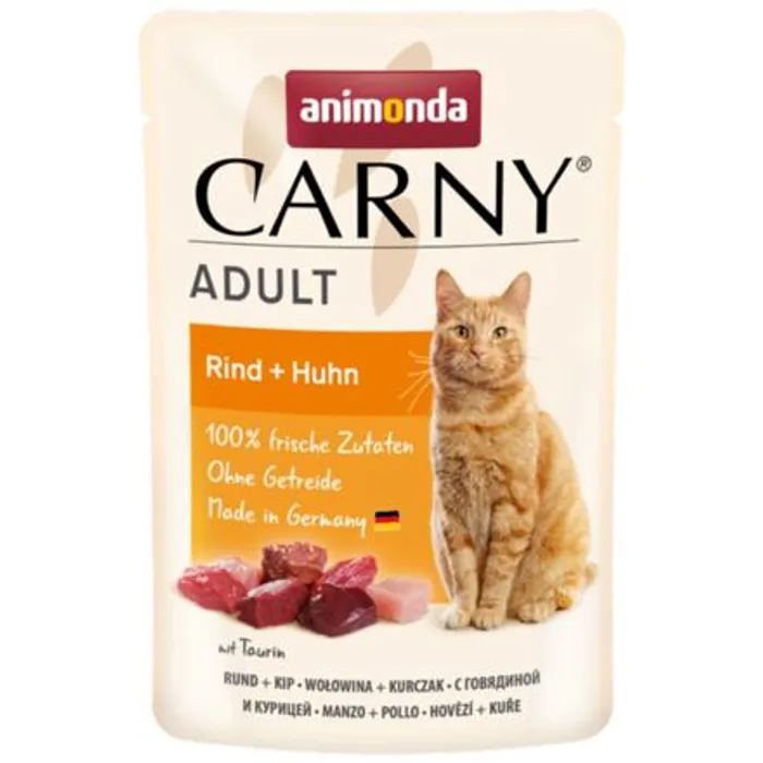 Hauptbild des Produkts Carny Adult 85 g hovězí + kuřecí, kapsička pro kočky
