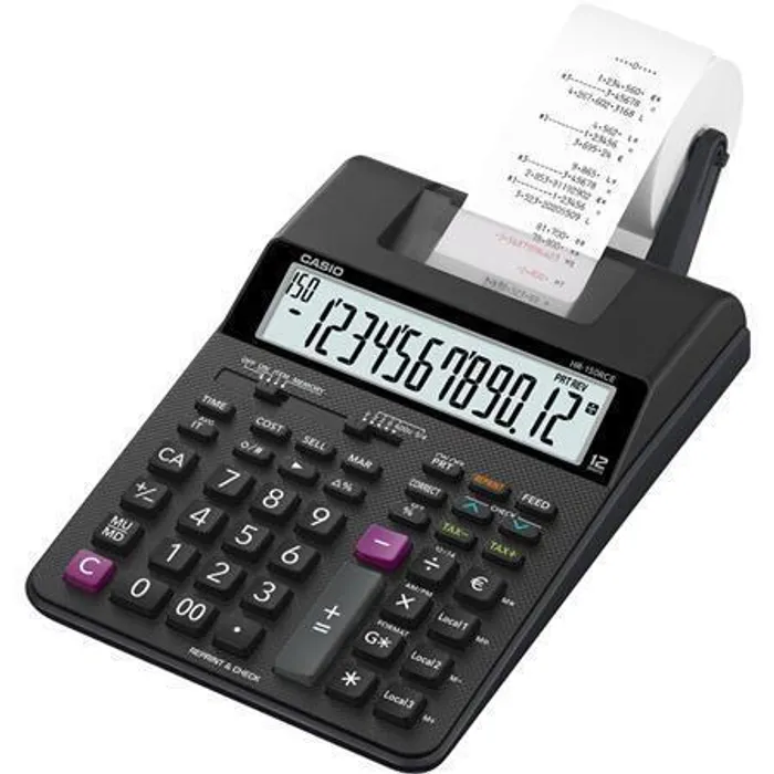 Hauptbild des Produkts Casio Kalkulačka HR 150 RCE, černá, dvanáctimístná, s tiskem, duální napájení, dvoubarevn