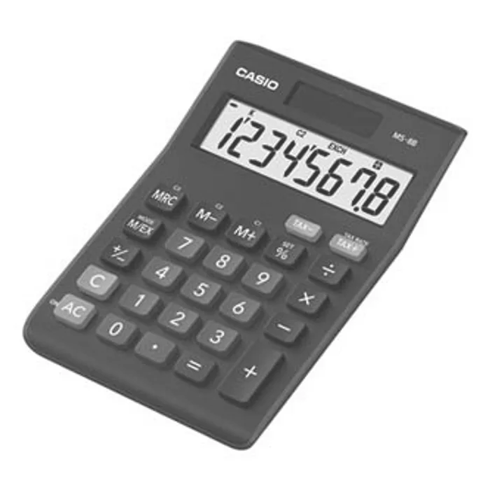 Hauptbild des Produkts Casio Kalkulačka MS 8 B S, černá, stolní s výpočtem DPH, osmimístná