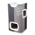 Katzenturm JORGE mit Ruheplatz, grau mit beigem Fell 78 cm