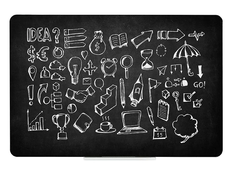 Hauptbild des Produkts Černá bezrámová magnetická tabule na křídy - Qboard 87 x 57 cm