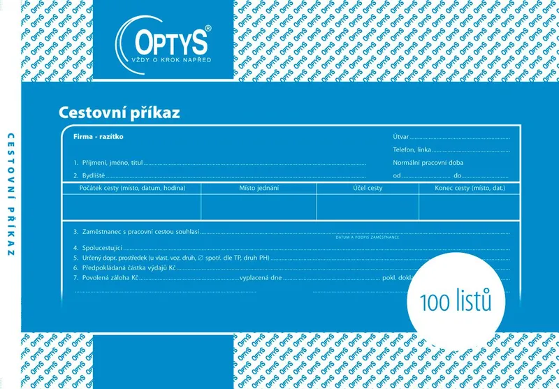 Hauptbild des Produkts Cestovní příkaz A5, 100 listů 1051