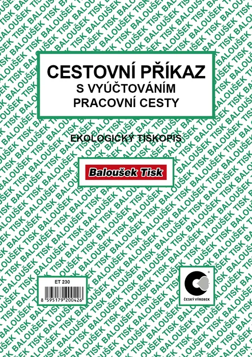 Hauptbild des Produkts Cestovní příkaz A5 s vyúčtováním ET230