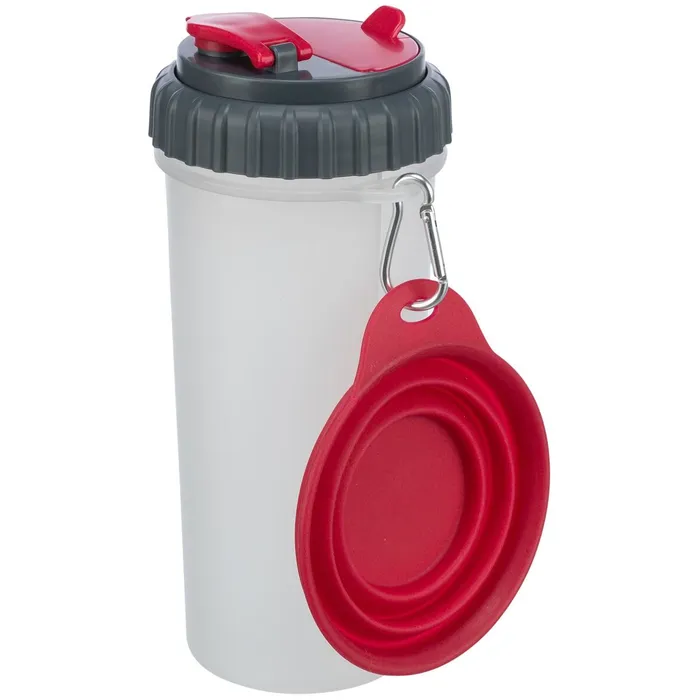 Hauptbild des Produkts Cestovní zásobník na vodu a krmivo, včetně misky, 2 × 0.35 l/o11 × 23 cm