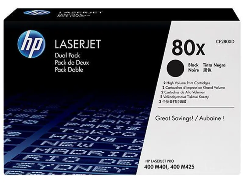 Hauptbild des Produkts CF280XD Toner pro LaserJet Pro 400 M401 série, M425 tiskárny, HP černá, 2*6,9k