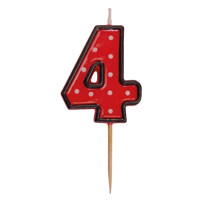 Hauptbild des Produkts Číslová svíčka na špejli "4" 50 mm [1 ks]