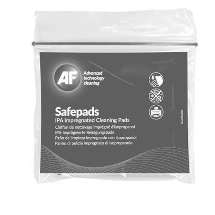 Hauptbild des Produkts Čisticí ubrousky "Safepads", s izopropylalkoholem, větší velikost, 10 ks, AF