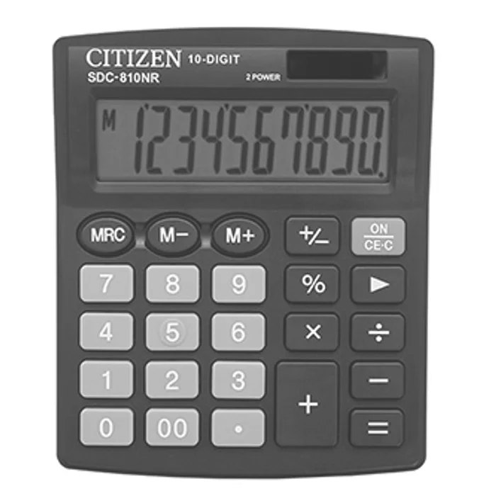 Hauptbild des Produkts Citizen Kalkulačka SDC810NR, černá, stolní, desetimístná, duální napájení