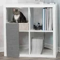 Weiteres Produktbild Quadratisches Bett mit Kratzbrett, dunkelgrau, in einem Regal platziert