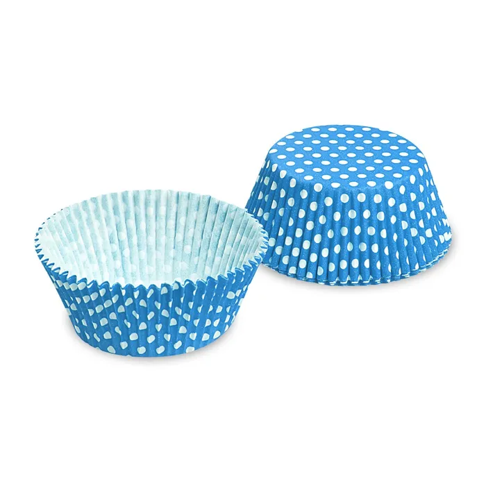 Hauptbild des Produkts Cukrářský košíček (PAP) Puntíky modrý průměr 50 x 30 mm [40 ks]