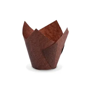 Tulip Gebäckkapsel (PAP) braun durchmesser 50 x 85 mm / 16 x 16 cm [100 St.]