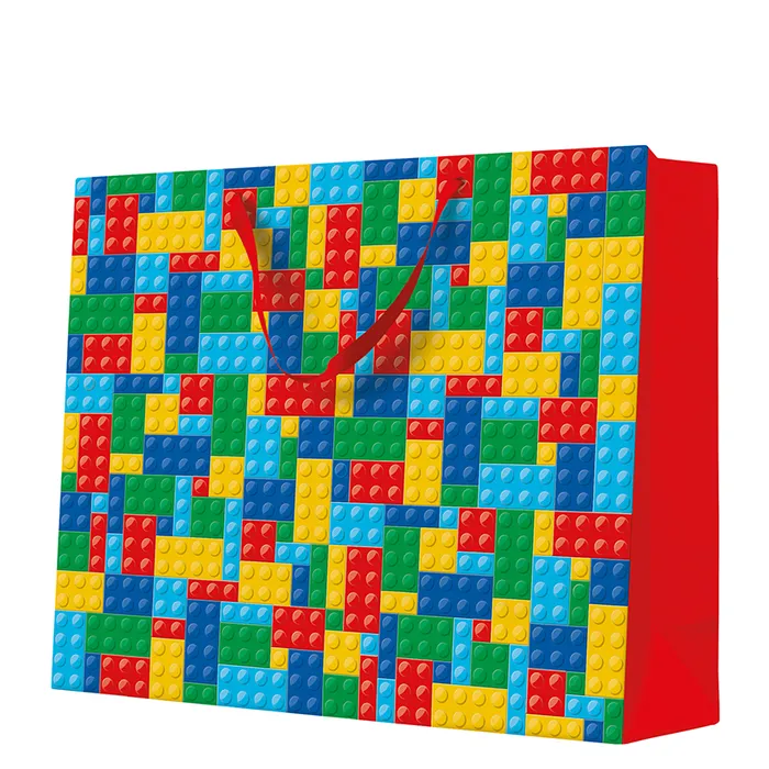Hauptbild des Produkts Dárková taška maxi velká - COLORFUL BRICKS 54x16x44 cm