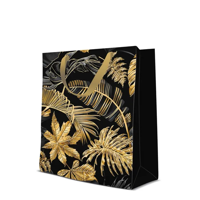 Hauptbild des Produkts Dárková taška premium střední - Gold Leaves 20x10x25 cm