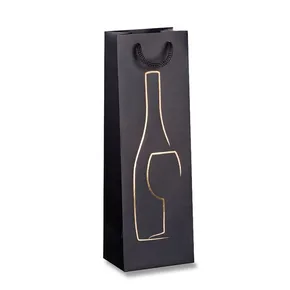 Stampa und Caldo Geschenktüte 120 x 90 x 370 mm schwarz