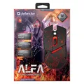Defender Maus Alfa GM-703L, 3200DPI, optisch, 6Tas., USB verdrahtet, schwarz, Game, unterbeleuchtet