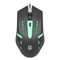 Defender Maus Hit MB-601, 1200DPI, optisch, 4Tas., USB verdrahtet, schwarz, Game, unterbeleuchtet