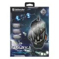 Defender Maus sTarx GM-390L, 3200DPI, optisch, 8Tas., USB verdrahtet, schwarz, gaming, austauschvare Gewichte, unterbeleuchtet