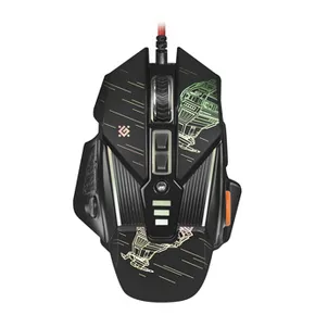 Defender Maus sTarx GM-390L, 3200DPI, optisch, 8Tas., USB verdrahtet, schwarz, gaming, austauschvare Gewichte, unterbeleuchtet