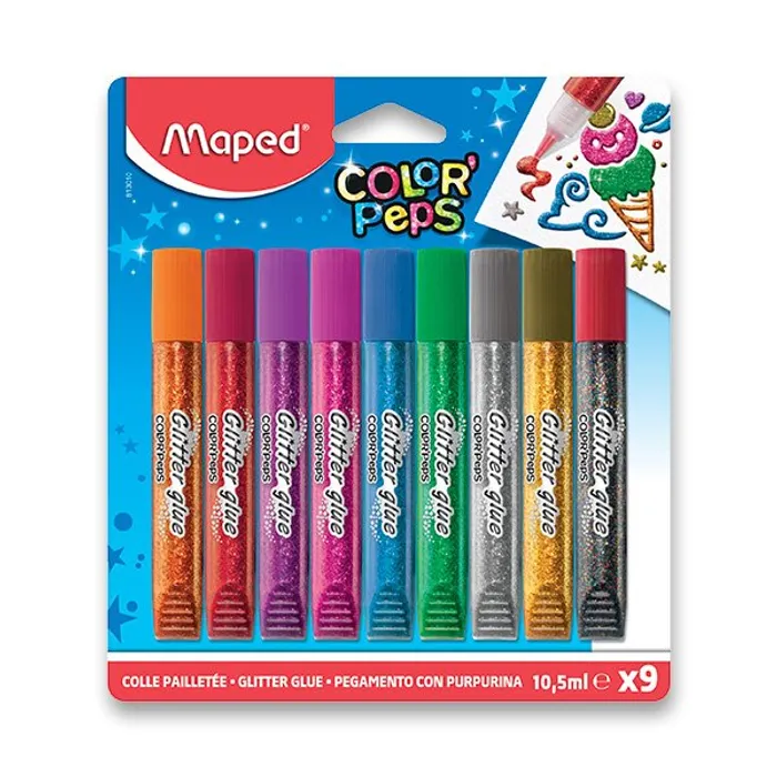 Hauptbild des Produkts Dekorační lepidlo Maped Glitter Glue 9 x 10,5 ml