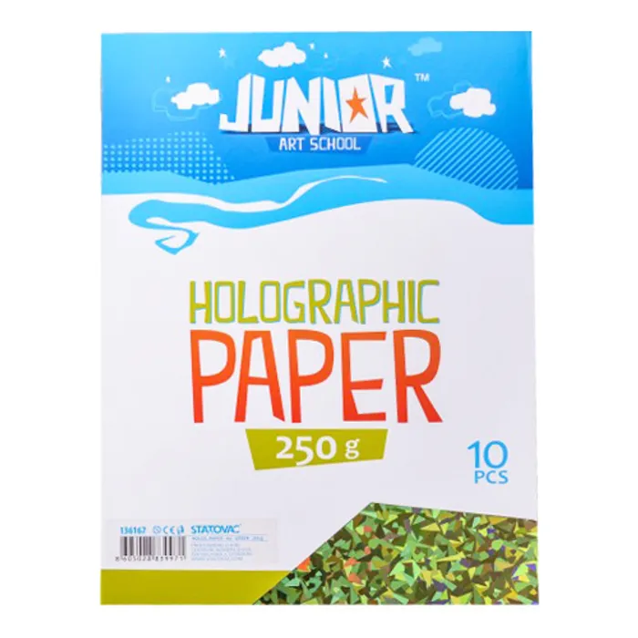 Hauptbild des Produkts Dekorační papír A4 10 ks zelený holografický 250 g