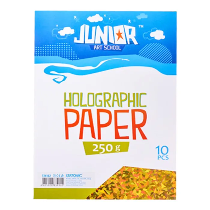 Hauptbild des Produkts Dekorační papír A4 10 ks žlutý holografický 250 g