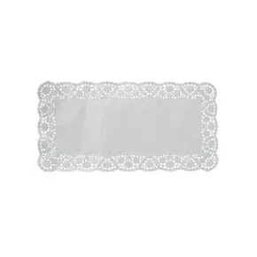 Deko-Tortenspitze (PAP) eckig weiß 40 x 20 cm [6 St.]
