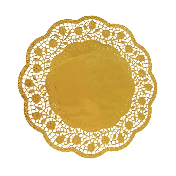 Hauptbild des Produkts Dekorativní krajky kulaté, zlaté průměr 30 cm [4 ks]