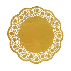 Deko-Tortenspitze (PAP/ALU) rund gold durchmesser 36cm [4 St.]