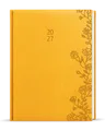 Täglicher Terminkalender - Adam - Vivella mit Prägung - B6 - ocker - Blumen