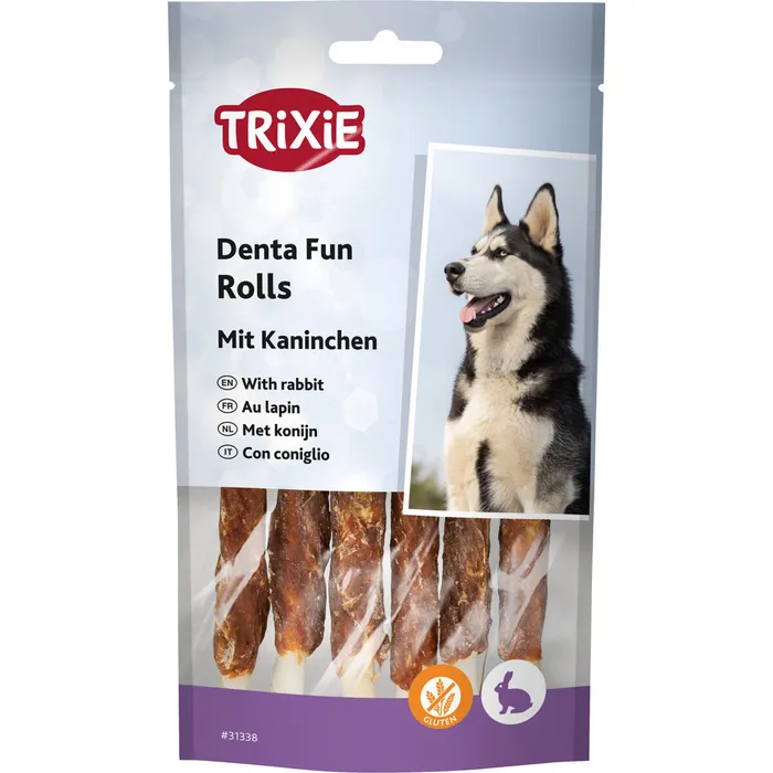 Hauptbild des Produkts DentaFun žvýkací rolky s králíkem 6ks, 12 cm/70 g