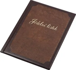 Menütafeln „Gerahmt“ – CZ, braun-hellbraun, Kunstleder, A4,