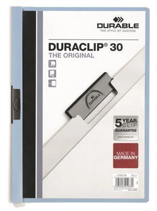 Hauptbild des Produkts Desky s rychlovazačem "DURACLIP® 30", modrá, s klipem, A4, DURABLE