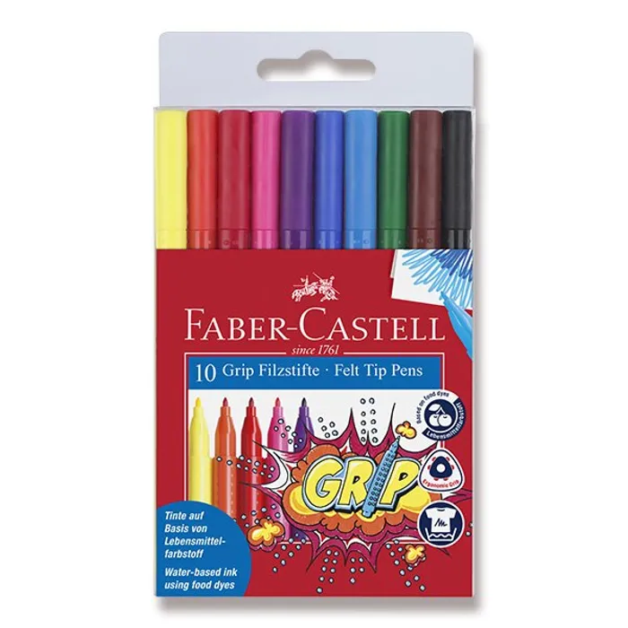 Hauptbild des Produkts Dětské fixy Faber-Castell 155310 Grip 10 barev