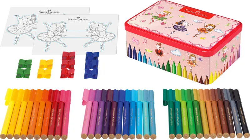 Hauptbild des Produkts Dětské fixy Faber-Castell 155534 Connector balerínka, 33 barev