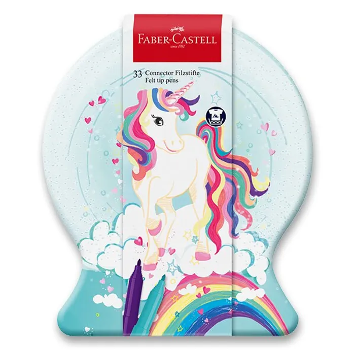 Hauptbild des Produkts Dětské Fixy Faber-Castell 155544 Connector Unicorn sněhová koule, 33 ks