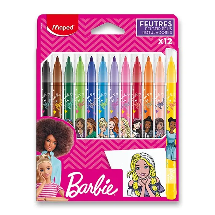Hauptbild des Produkts Dětské fixy Maped Barbie 12 barev