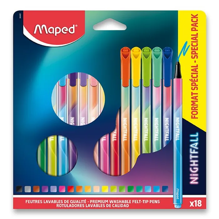 Hauptbild des Produkts Dětské fixy Maped Color'Peps Deco Nightfall 18 barev