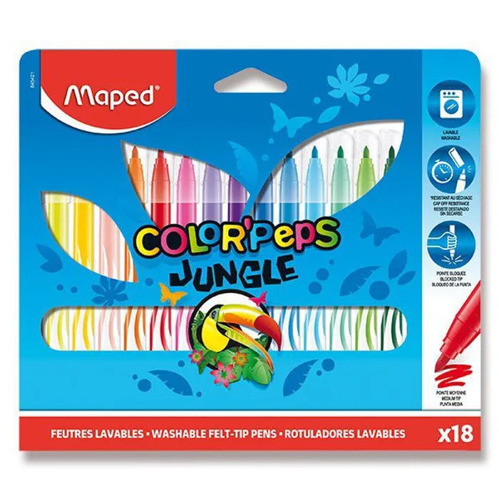 Hauptbild des Produkts Dětské fixy Maped Color'Peps Jungle - 18 barev