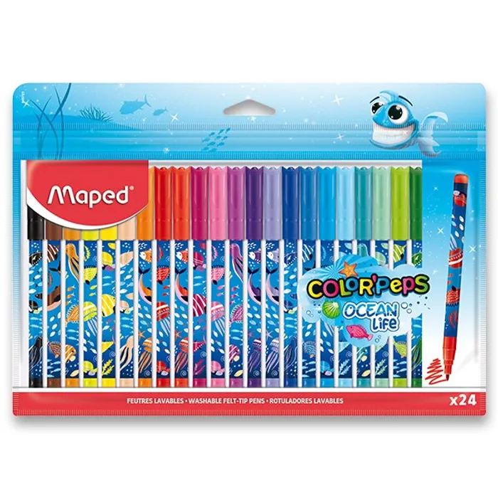 Hauptbild des Produkts Dětské fixy Maped Color'Peps Ocean Life Decorated 24 barev