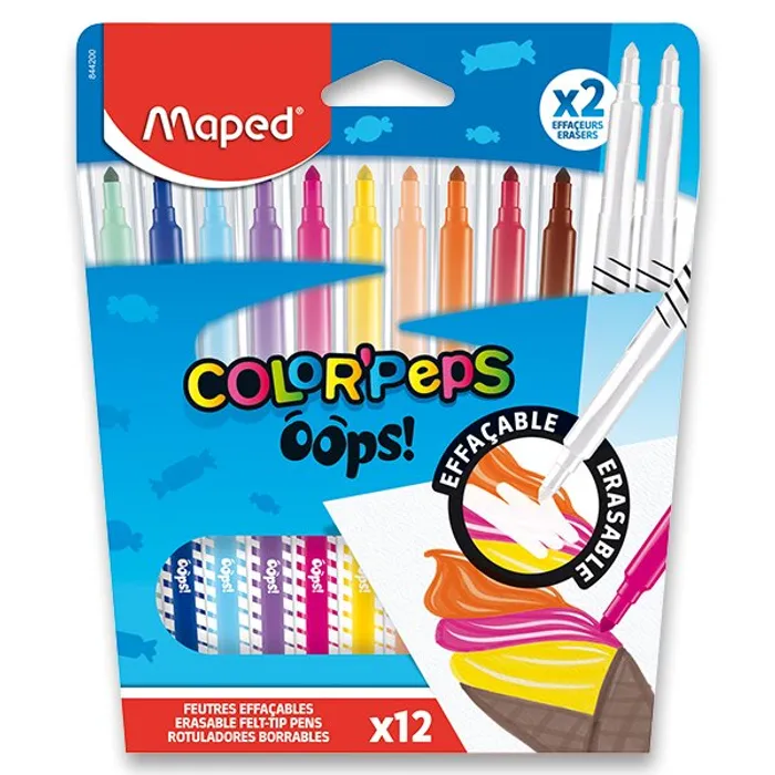 Hauptbild des Produkts Dětské fixy Maped Color'Peps Oops sada 12 barev + 2 zmizíky