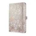 "Jolie" Notizbuch, beige, Blumenmotiv, A5, wöchentlich, 2018, Hardcover, SIGEL