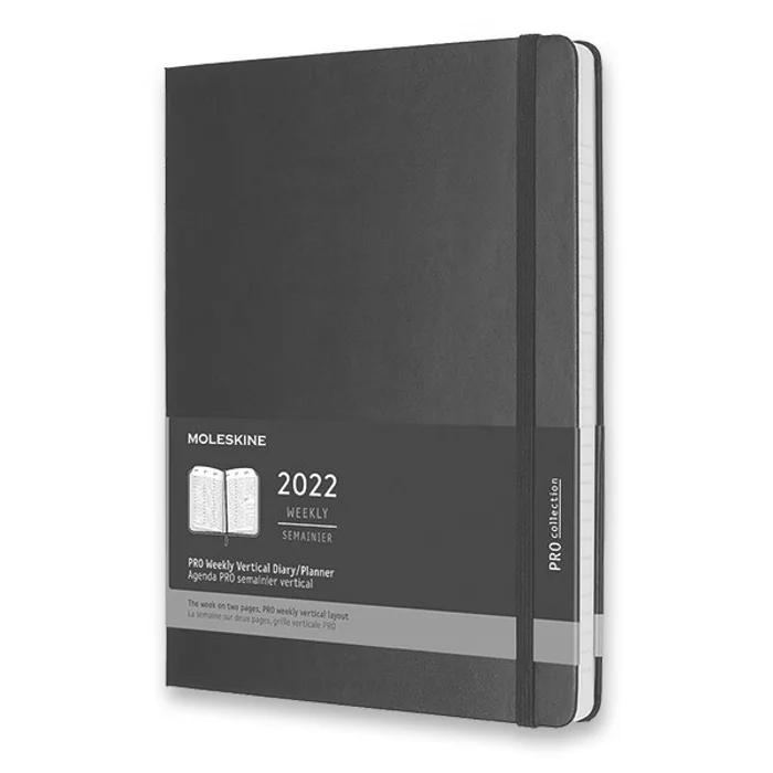 Hauptbild des Produkts Diář Moleskine 2022 - PRO, tvrdé desky XL, týdenní, vertikální, černý