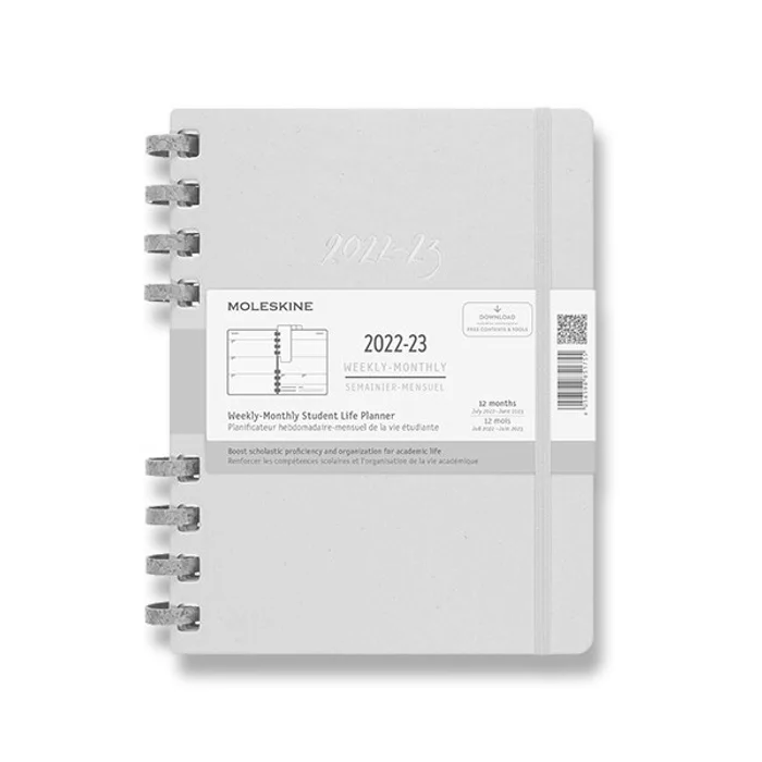 Hauptbild des Produkts Diář Moleskine Spiral Academic 2022-23, tvrdé desky XL, měsíční/týdenní, světle růžový