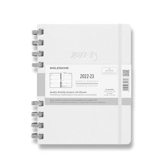 Hauptbild des Produkts Diář Moleskine Spiral Academic 2022-23, tvrdé desky XL, měsíční/týdenní, světle šedý