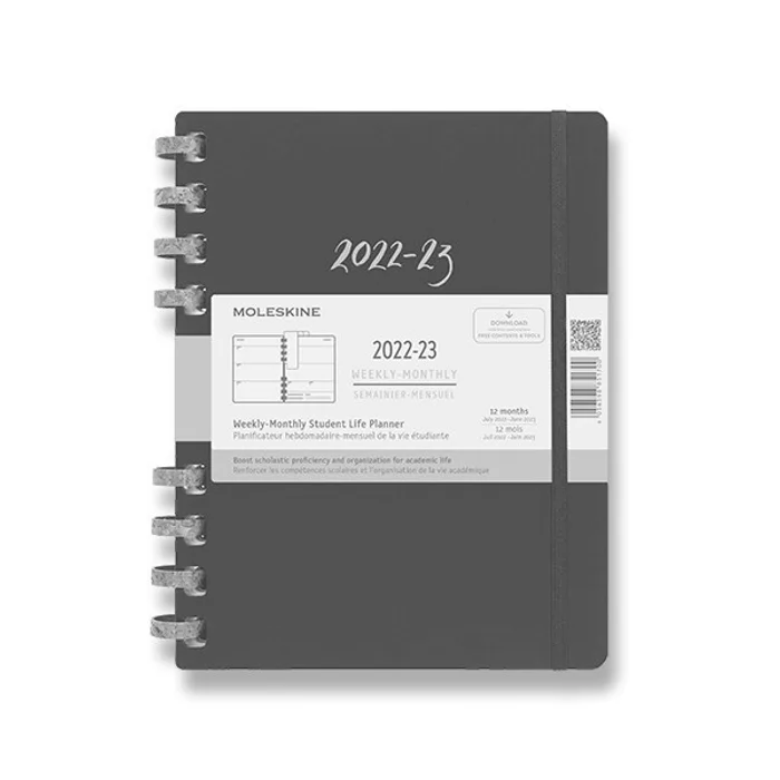 Hauptbild des Produkts Diář Moleskine Spiral Academic 2023-24, tvrdé desky L, měsíční/týdenní, černý